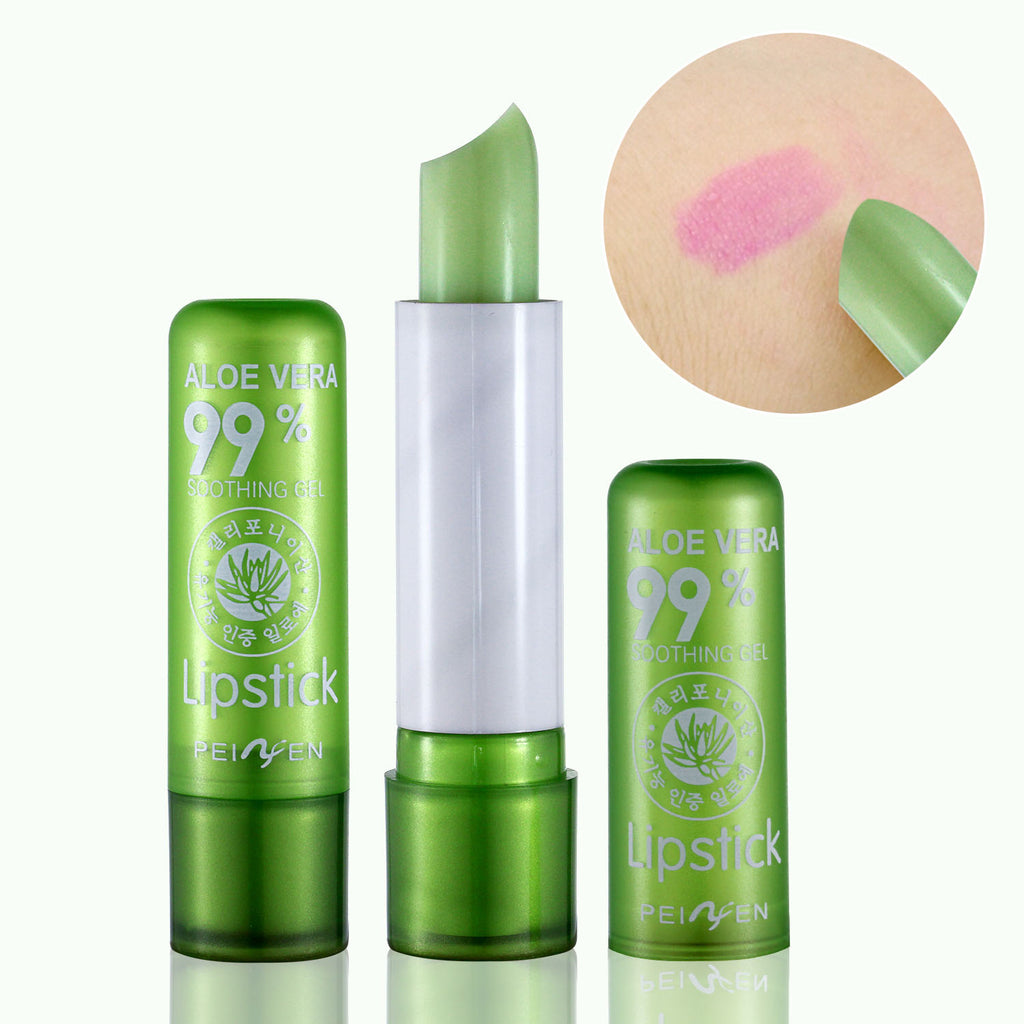 Explosive upgrade Pennyfin aloe vera color-changing lipstick rich moisturizing lasting moisturizing non-fading color-changing lipstick foreign trade