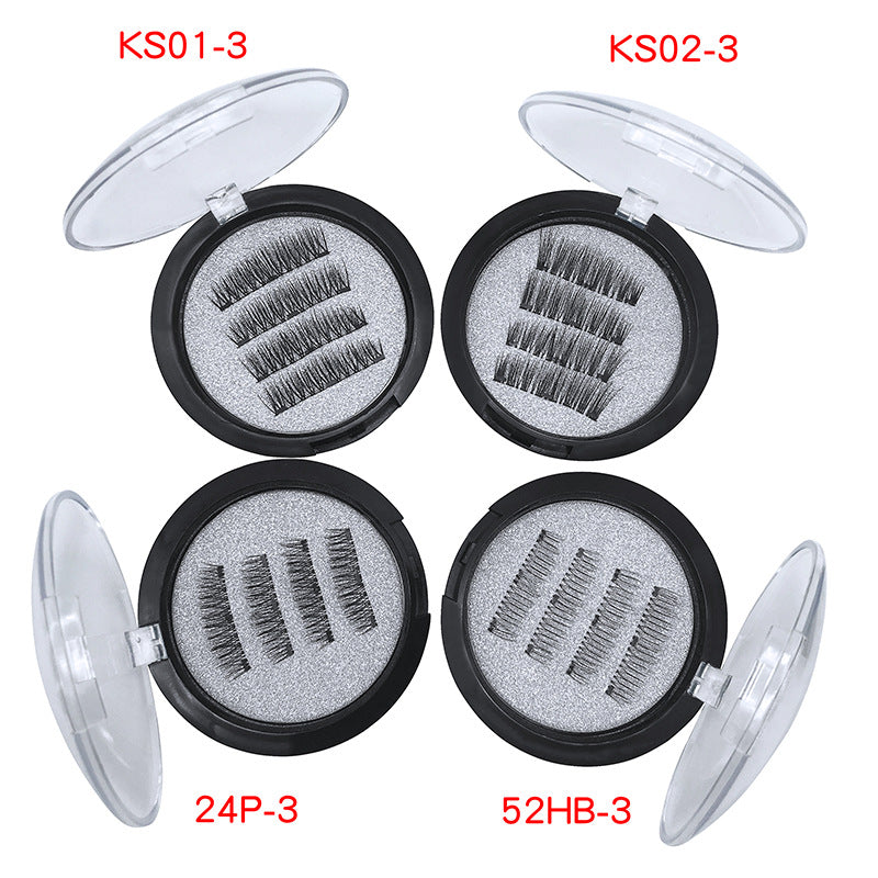 3d magnetic eyelashes three magnets false eyelashes paste no glue-free magnetic eyelashes Europe and the United States selling manufacturers wholesale