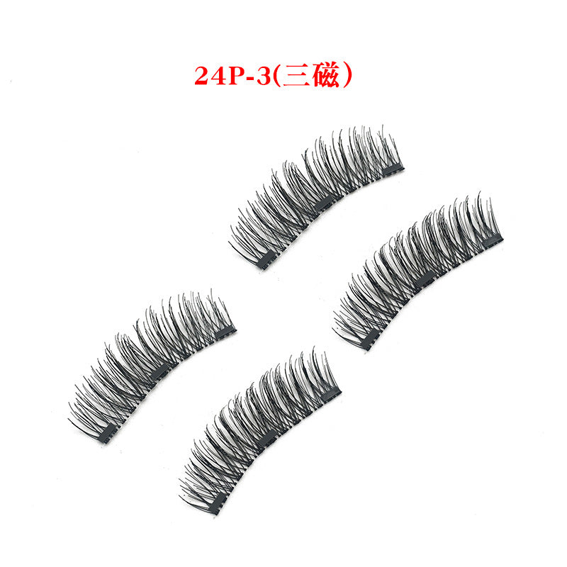 3d magnetic eyelashes three magnets false eyelashes paste no glue-free magnetic eyelashes Europe and the United States selling manufacturers wholesale