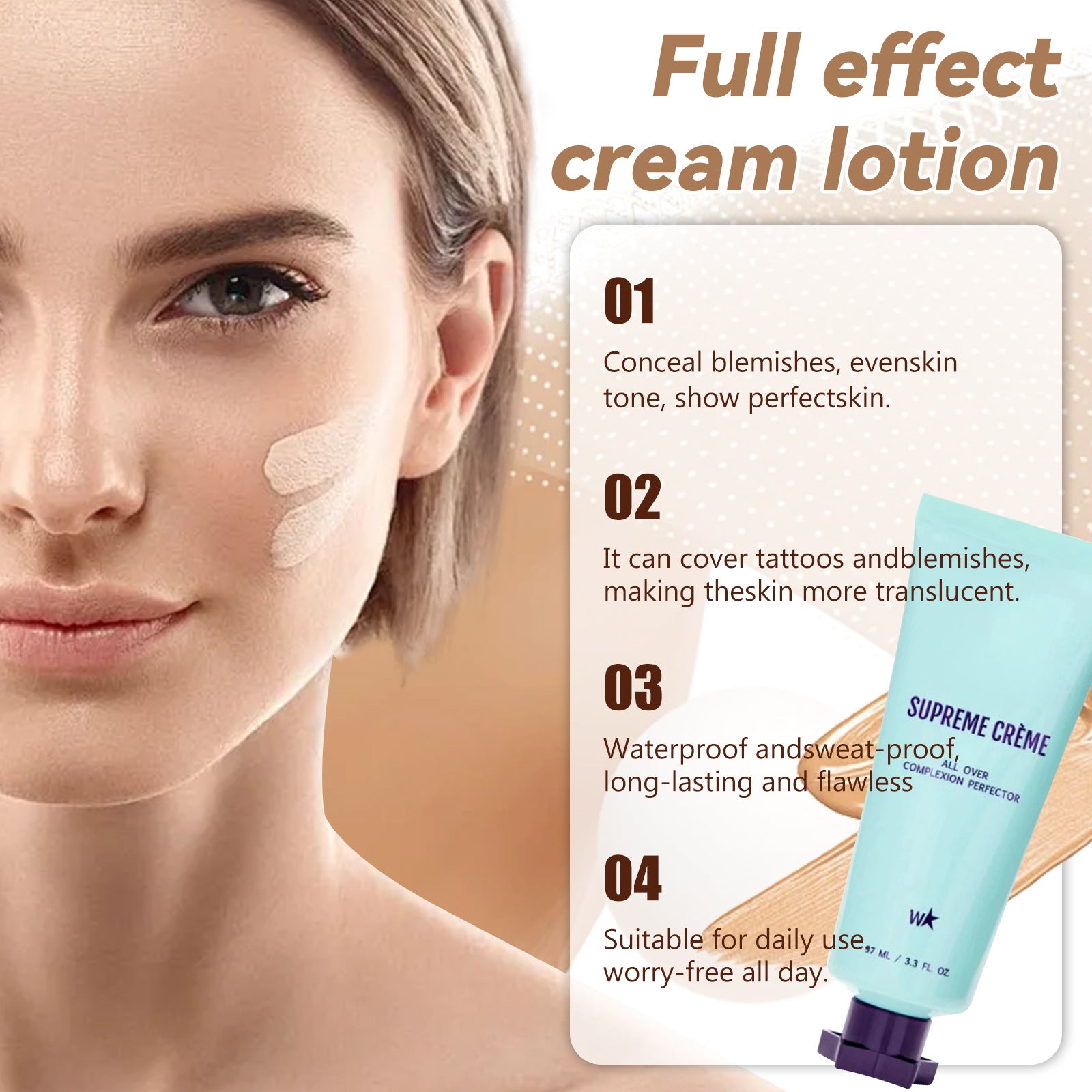 Spot cross-border hot-selling full-effect cream lotion moisturizing, even skin tone, covering blemishes