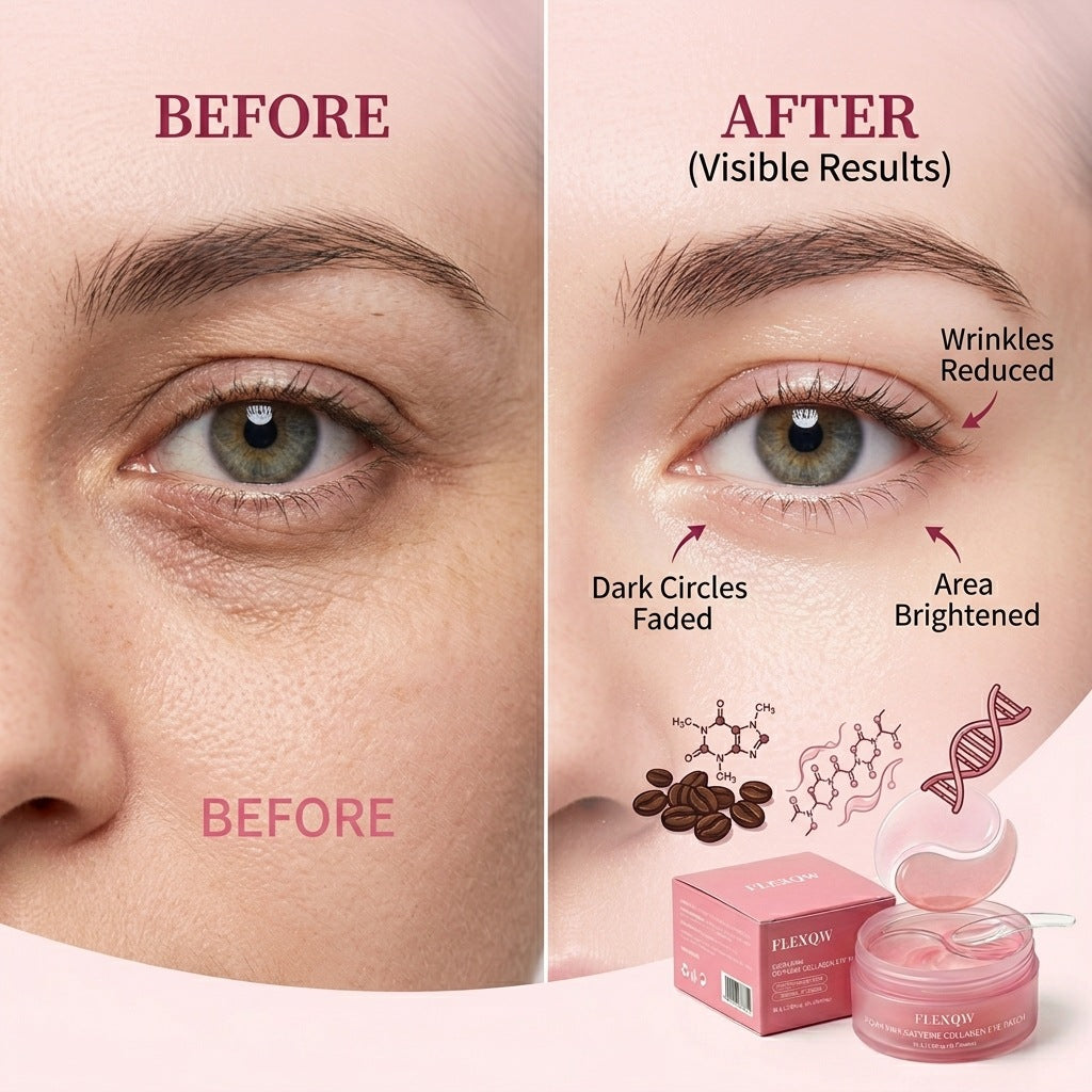 Cross-border pink caffeine collagen eye mask gently moisturizes, protects, locks in moisture, and improves skin elasticity and sagging around the eyes.