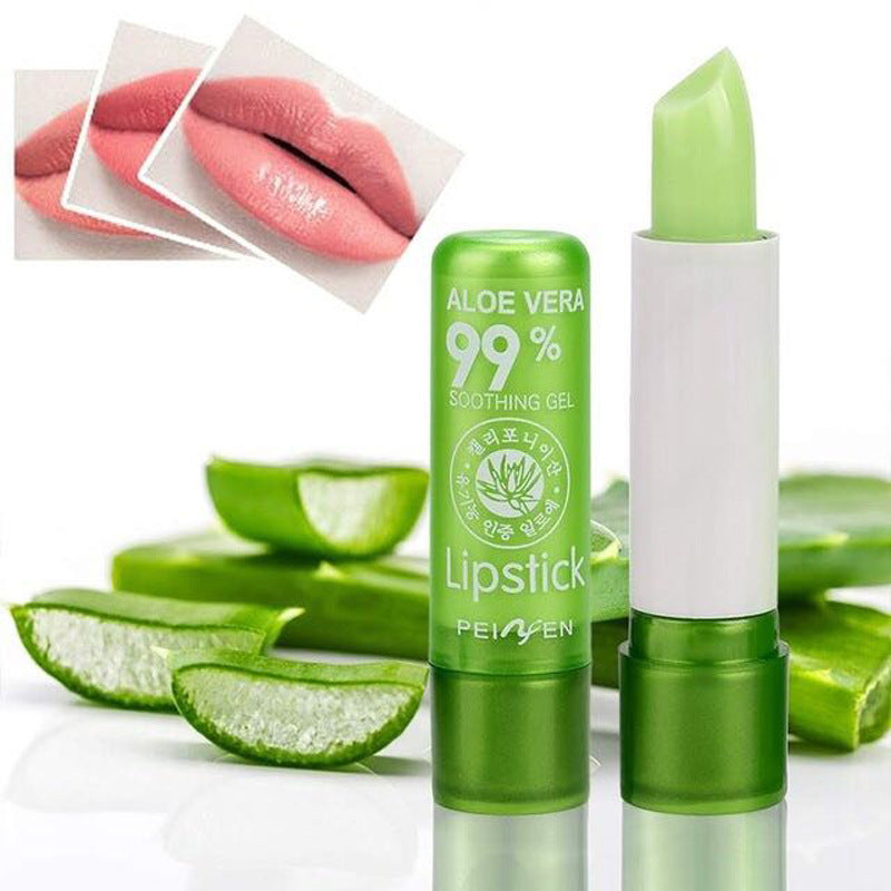 Explosive upgrade Pennyfin aloe vera color-changing lipstick rich moisturizing lasting moisturizing non-fading color-changing lipstick foreign trade