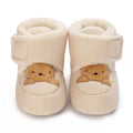 Winter cotton shoes for newborns aged 0-1 years, cartoon bear walking boots for boys and girls