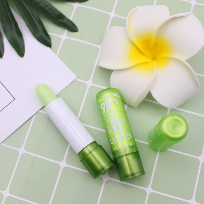Explosive upgrade Pennyfin aloe vera color-changing lipstick rich moisturizing lasting moisturizing non-fading color-changing lipstick foreign trade