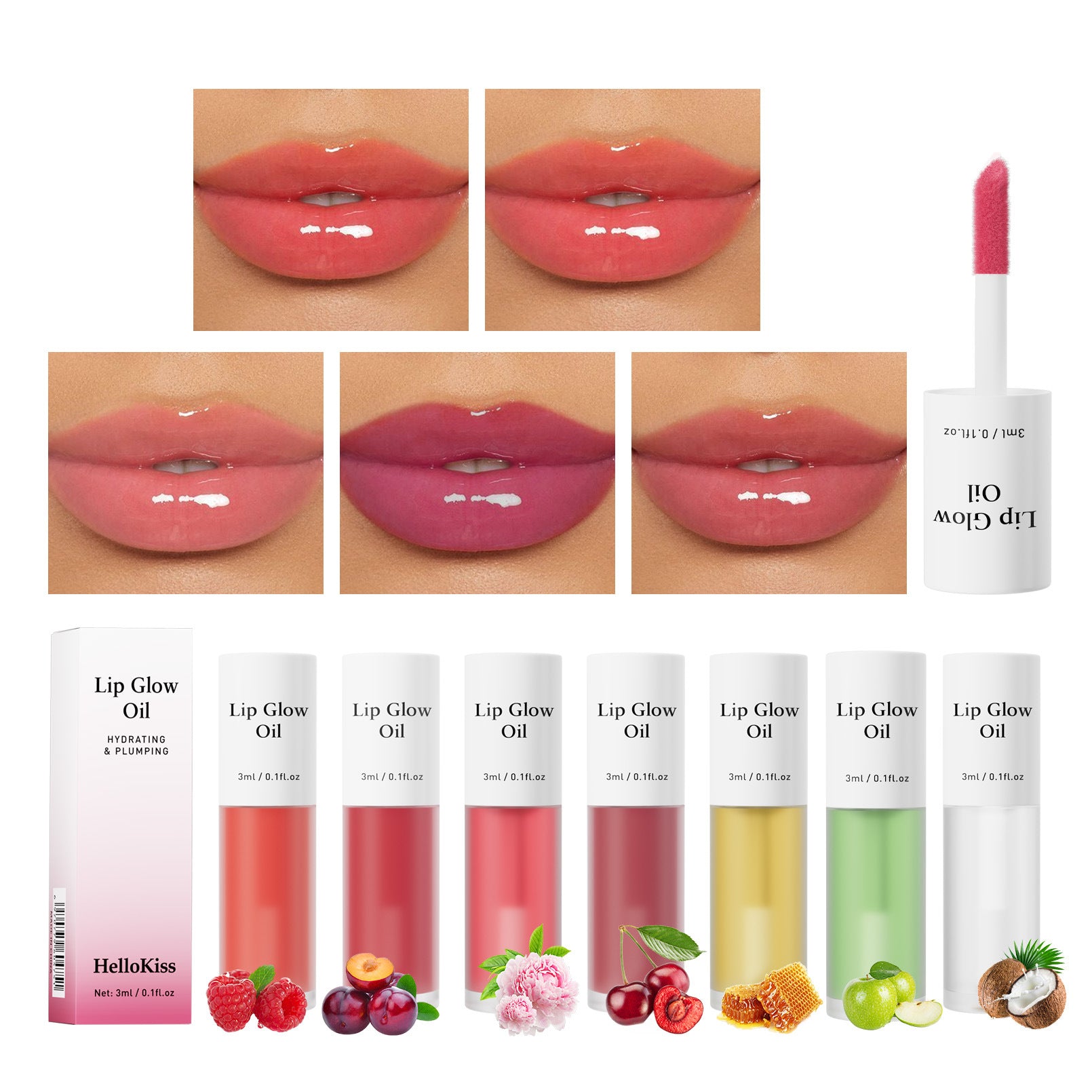 HelloKiss fruit lip balm natural moisturizing mirror lip oil fruit flavor moisturizing water gloss lip gloss foreign trade