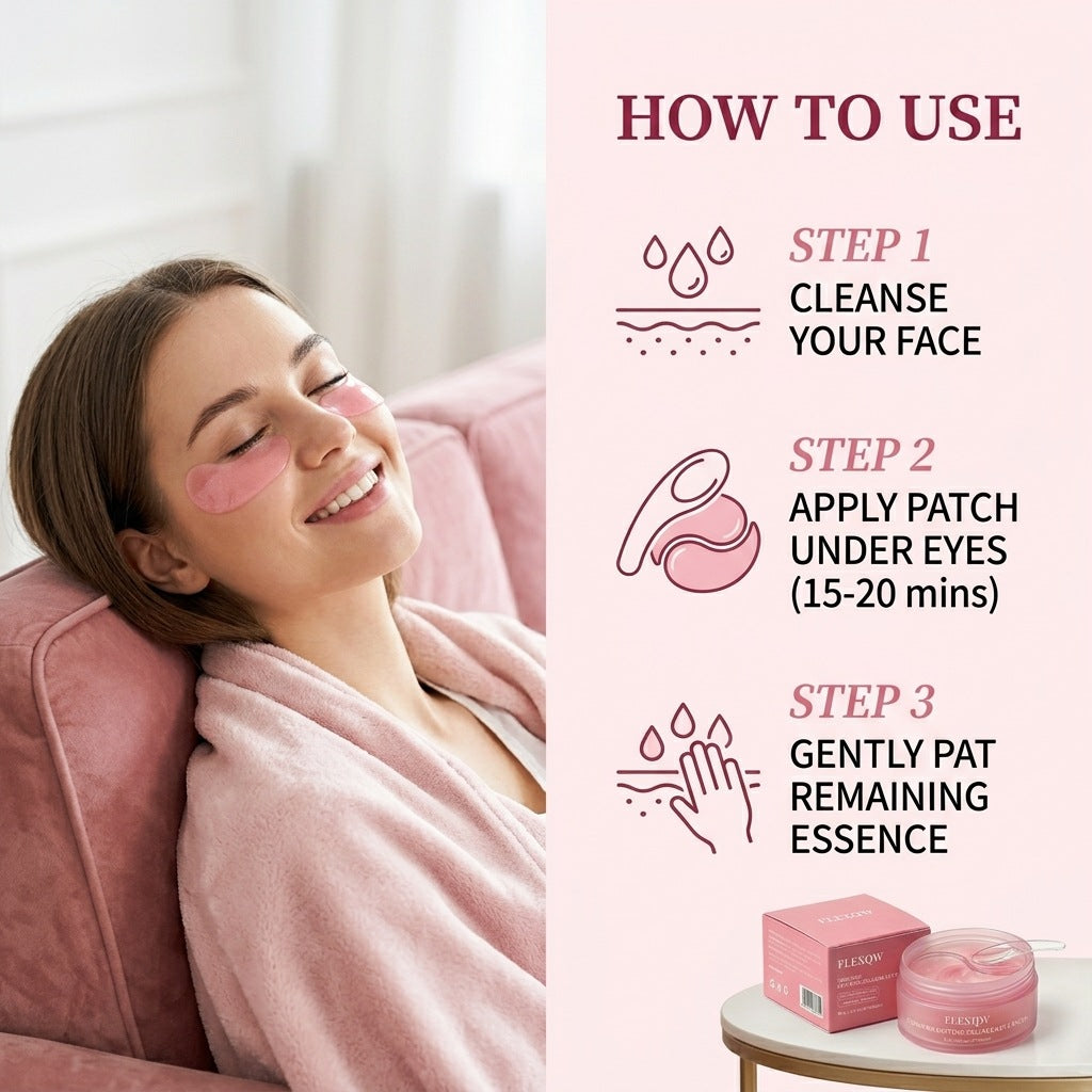Cross-border pink caffeine collagen eye mask gently moisturizes, protects, locks in moisture, and improves skin elasticity and sagging around the eyes.