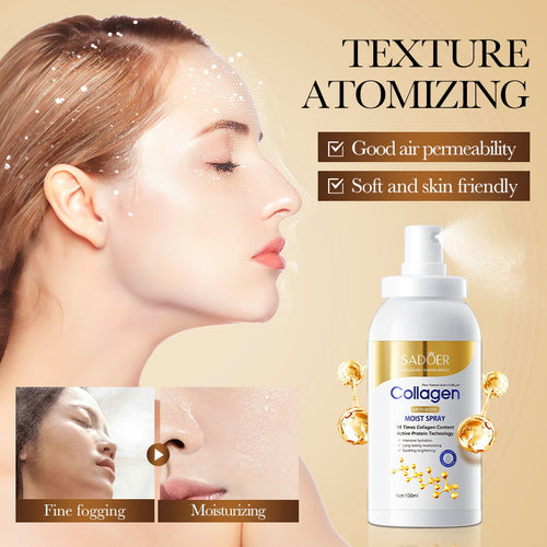 Cross-border spot collagen moisturizing spray, SADOER anti-wrinkle hydrating and moisturizing spray, factory direct sales.